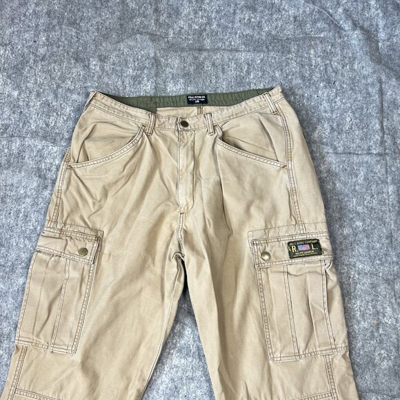 Polo Jeans Co Ralph Lauren Freighter Pants 34x32 Tan Cargo Utility Workwear USA - Picture 2 of 16